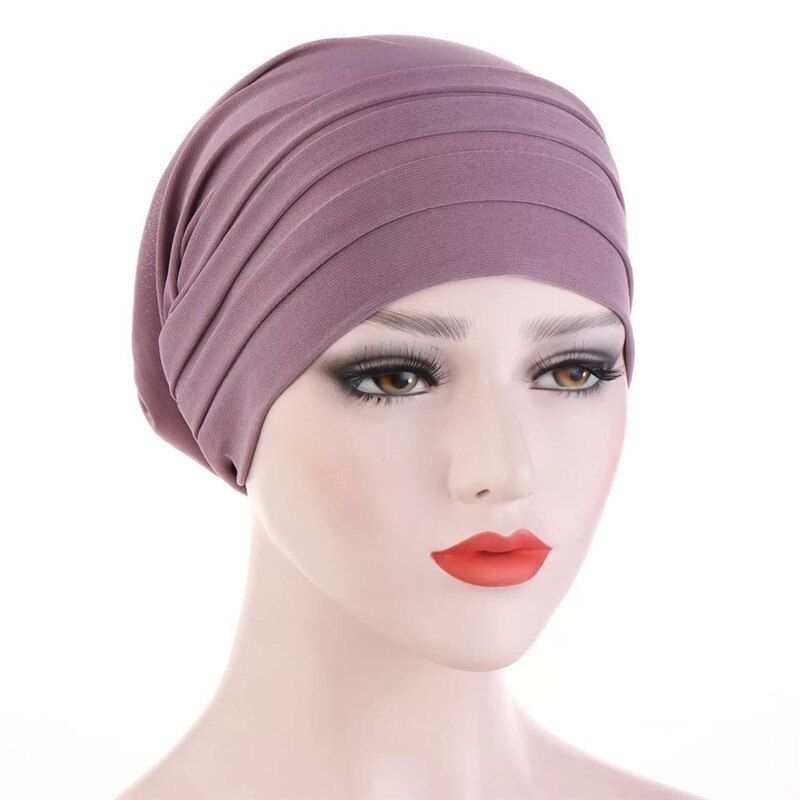 2020 New turbans for women arab headwrap hat bonnet soild color underscarf caps female inner hijabs turban femme musulman