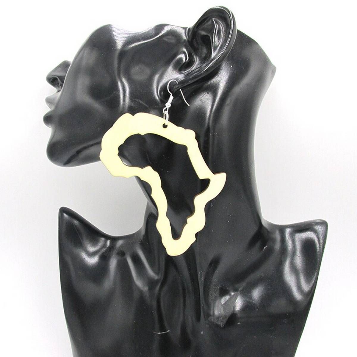 10pairs/lot 8cm Unfinished Africa map Wood Earrings