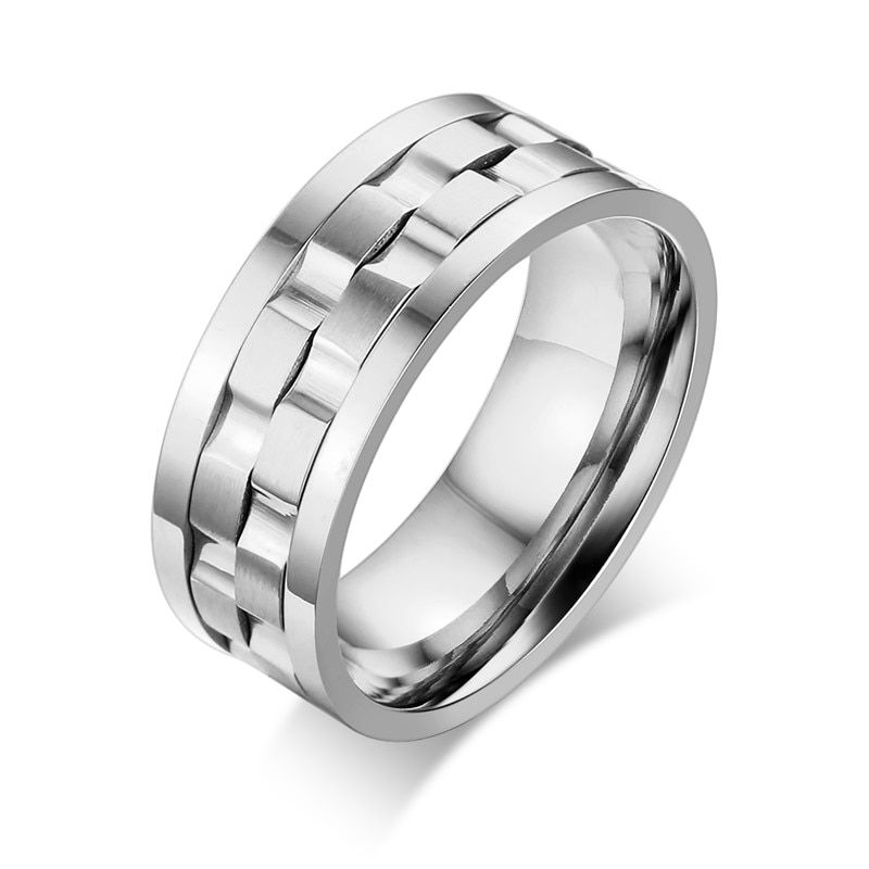 Vnox Spike Rings for Men Rotatable Wedding Jewelry Stainless Steel