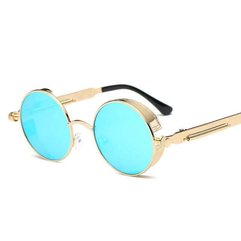 8Round Metal Sunglasses Steampunk Men Women Fashion Glasses Brand Designer Retro Frame Vintage Sunglasses High Quality UV400