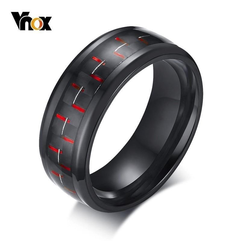 New Stainless Steel Carbon Fiber Design finger Ring