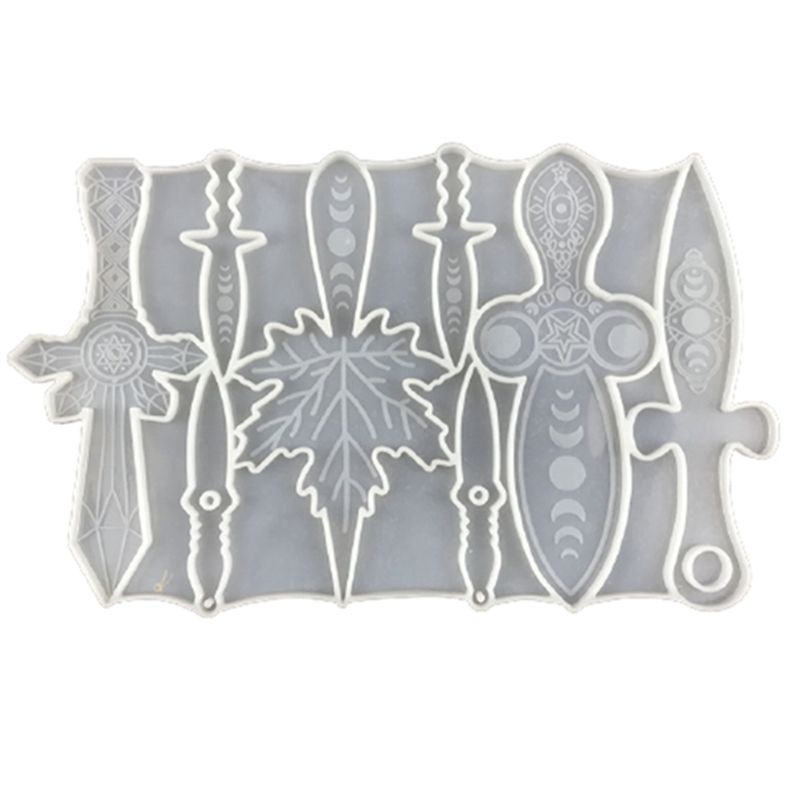 Broadsword Sword Defense DIY Silicone Jewelry Ornaments Resin Sword Mold Broadsword Epoxy Mold