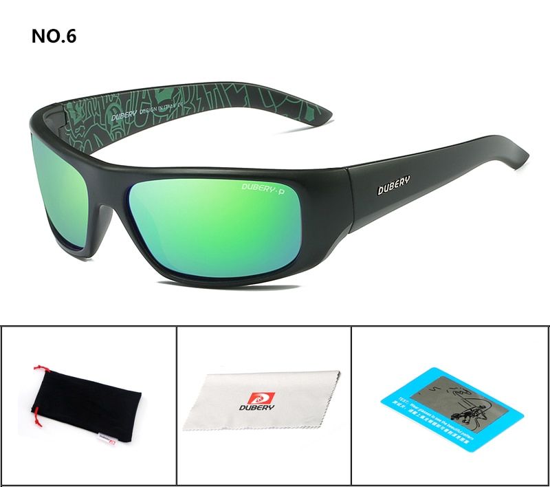 DUBERY  Design Men's Glasses Polarized Night Vision Sunglasses Men's Retro Male Sun Glass For Men UV400 Shades 1418-C6-Polarized D1418