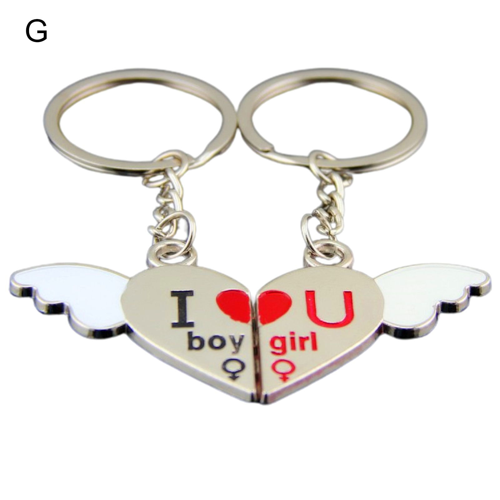 Key Chain Cartoon Couple Heart Keychain Fashion Creative Pendant