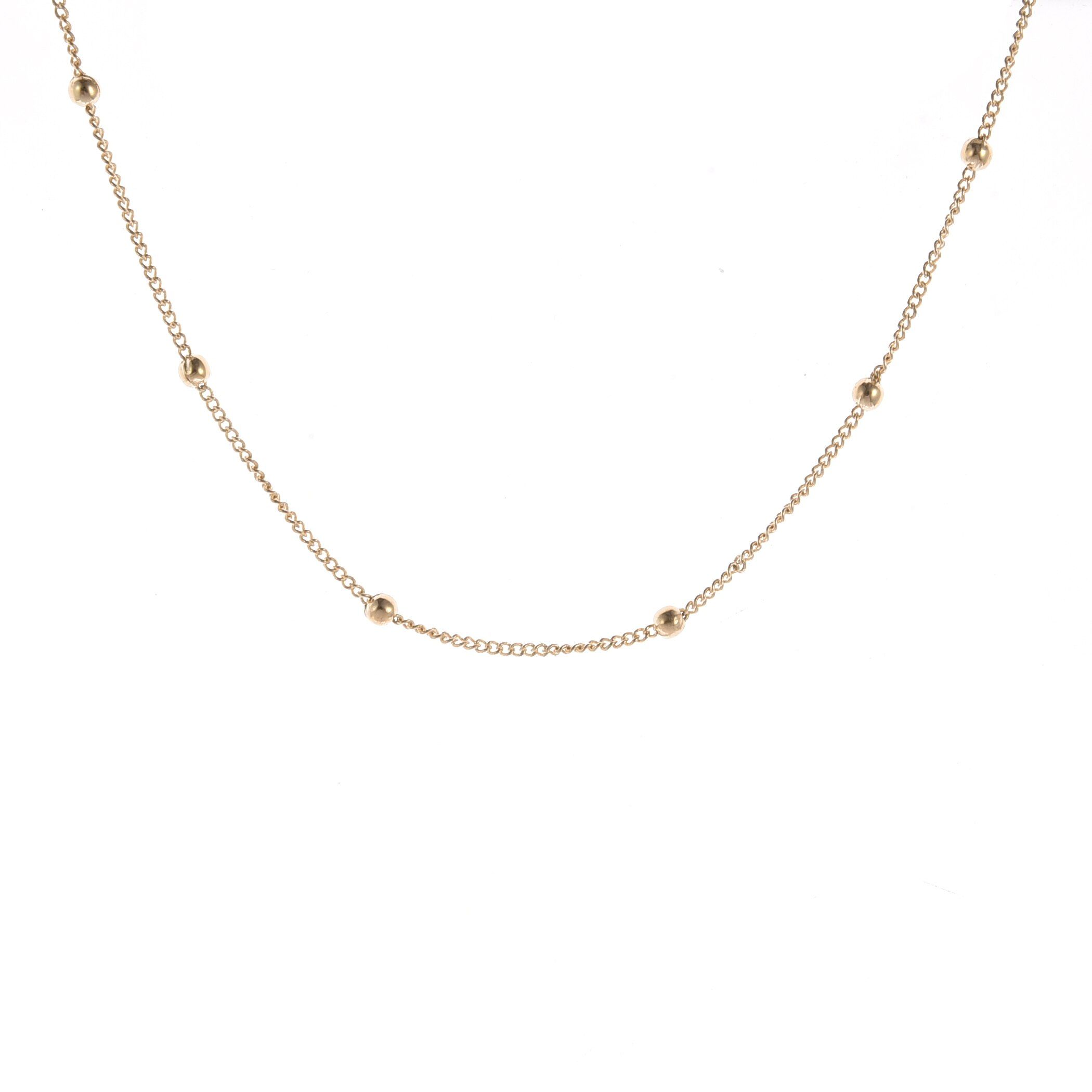 Fashion Silver Beaded Choker Necklace - Satellite Chain, Minimal Delicate Women gift