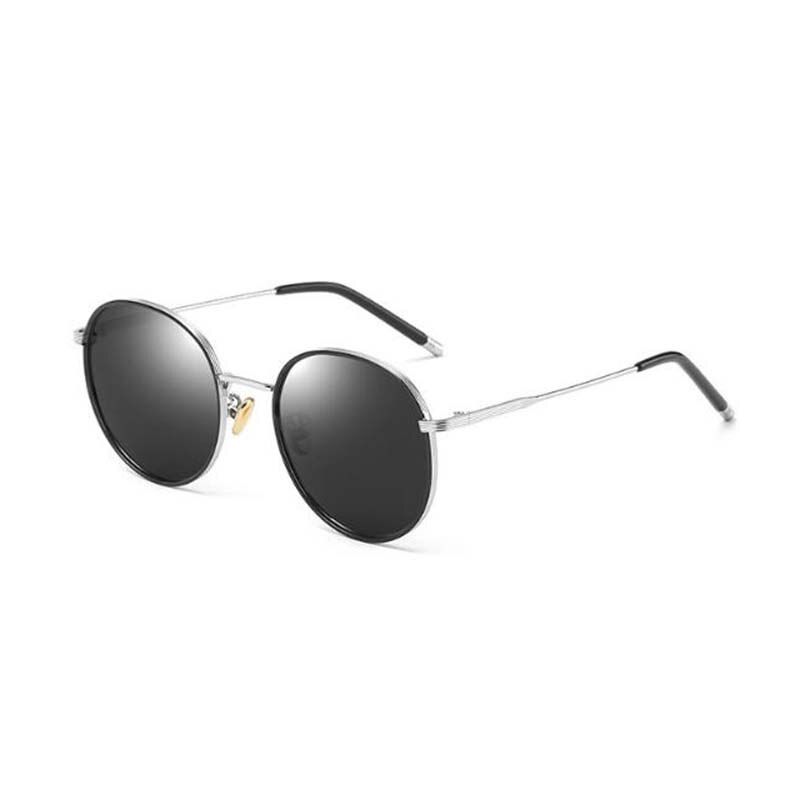 silver frame gray 0 degreeVintage Round Style Sun glasses Women Polarized Alloy Prescription Sunglasses 0 -0.5 -1.0 -2.0 To -5.0
