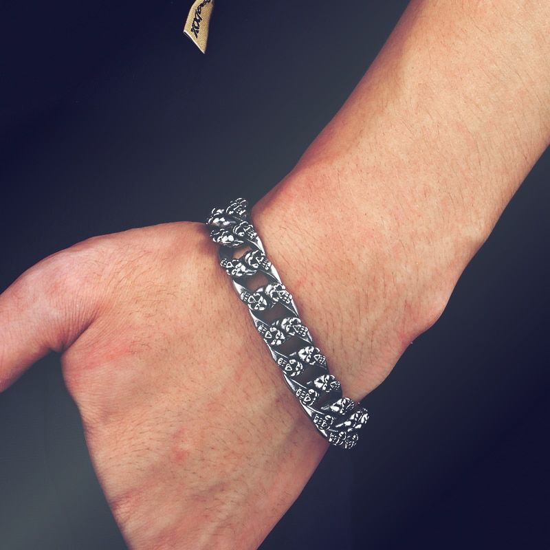 Steel soldier wholesale steel skull bracelets punk men bracelets dropship fashion jewelry