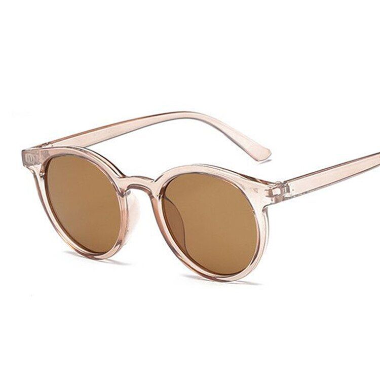 Brown2019 Fashion Cute Retro Cat Eye Sunglasses Women Vintage Brand Designer Cateye Round Sun Glasses For Female Ladies UV400