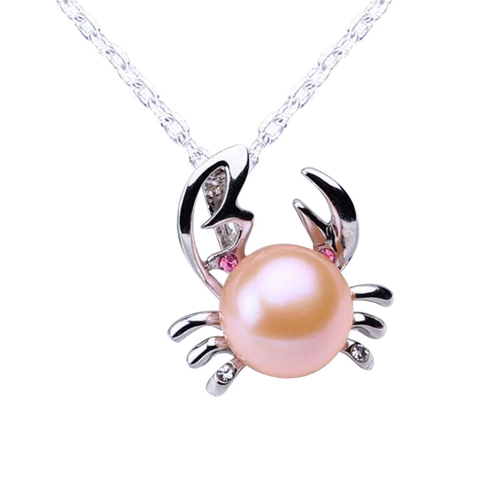 Fashion Women Faux Pearl Crab Pendant Charm Chain Choker Necklace Jewelry Gift
