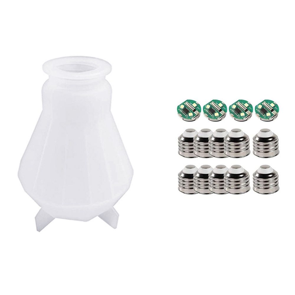 1Set Resin Mold for Light Bulb DIY Bulb Mold Epoxy Resin Crystal Bulb Decoration Mold(Rhombus )