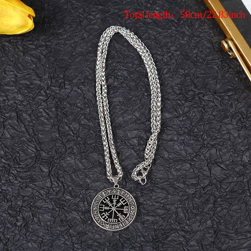 Norse Viking Symbol Norse Pirate Vegvisir Compass Pendant Necklace Amulet Gift