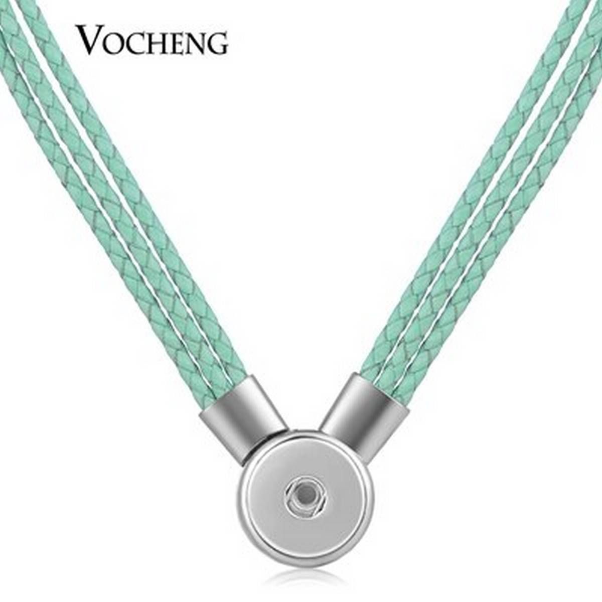 Vocheng Snap Button Jewelry 10 Colors Leather 18mm Magnet Pendant Necklace NN-369