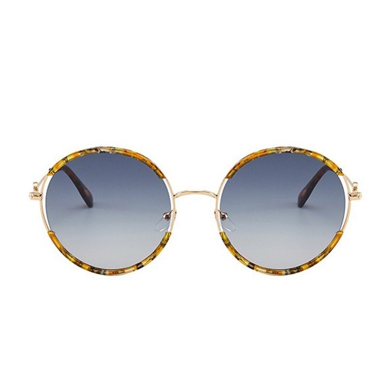 Yellow GreySweet Orange Metal Frame Hollow Round Sunglasses Fashion Brand 2020 Womens Shades Trend Sunglasses Men lunnette de soleil U400