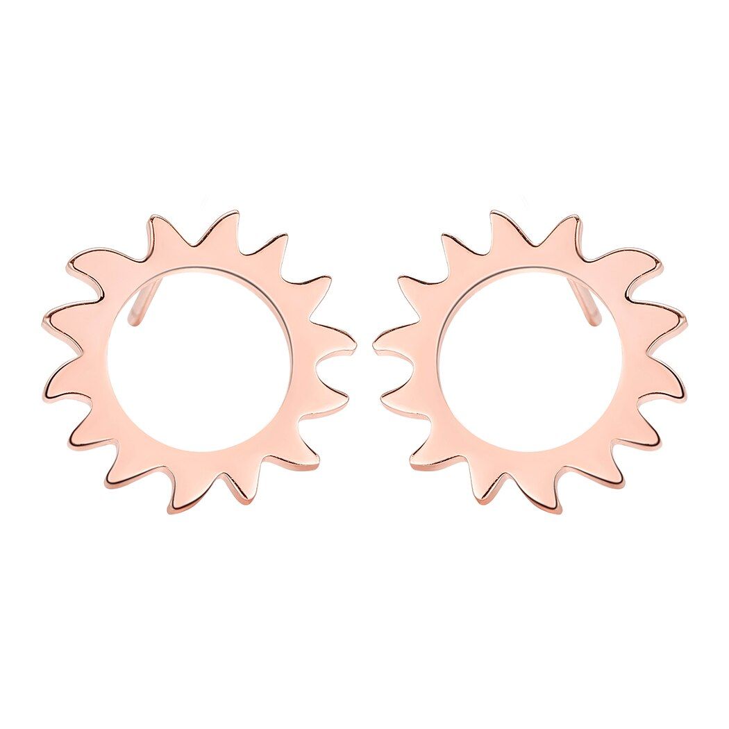 Cxwind Stainless Steel Geometric Semio-circle Stud Earrings for Women Kid Cute Cat Sun Wing Flamigo Earring Valentines Day Gift