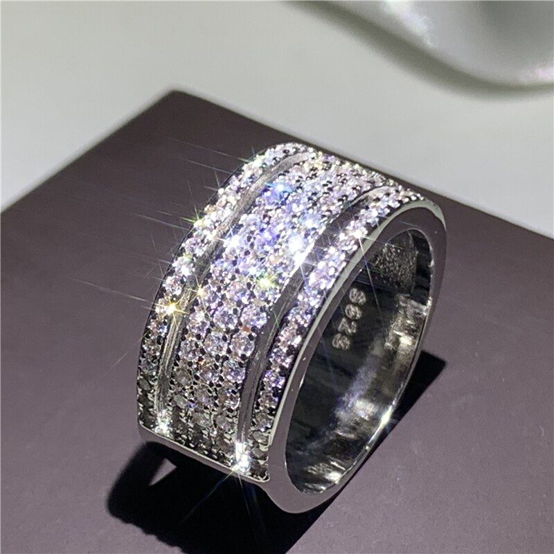 925 Sterling silver Stunning Lady ring Heart& Oval AAAAA Cubic Zirconia Engagement wedding band Rings for women Bridal Jewelry