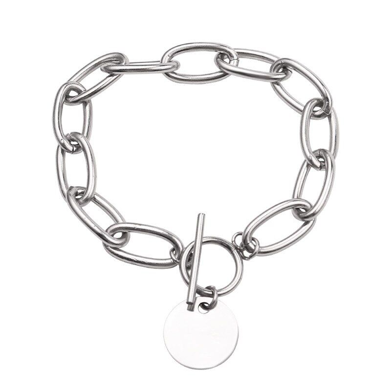 Simple delicate Silver color Necklace Women Men gift jewelry silver color safety round pin Link chain necklaces accessories