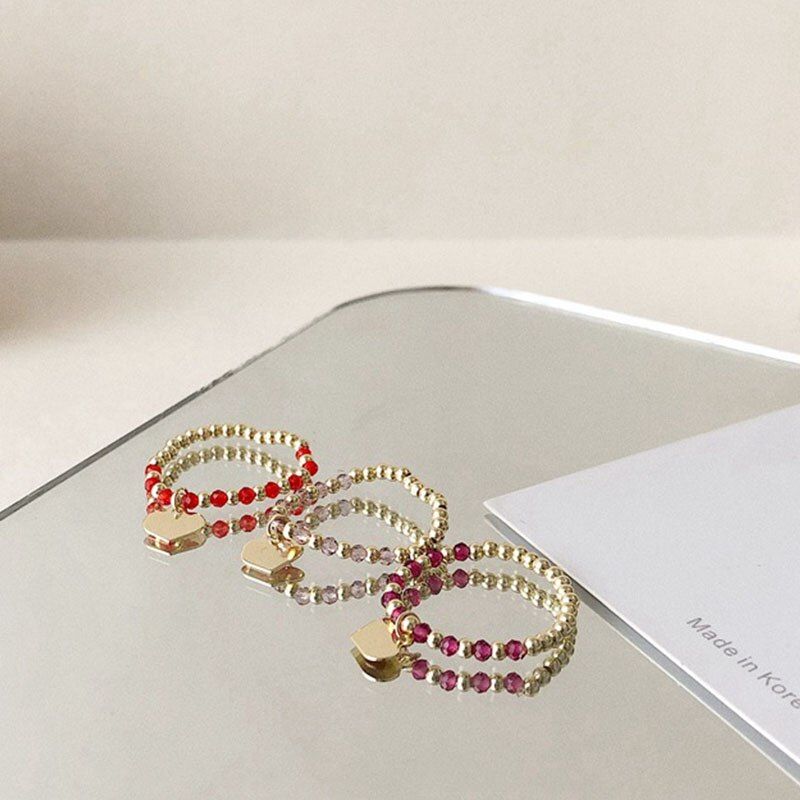 AOMU Bohemian Colorful Vintage Rings Beads Crystal Ring Set Women Charm Joint Ring Party Wedding Fashion Jewelry Gifts