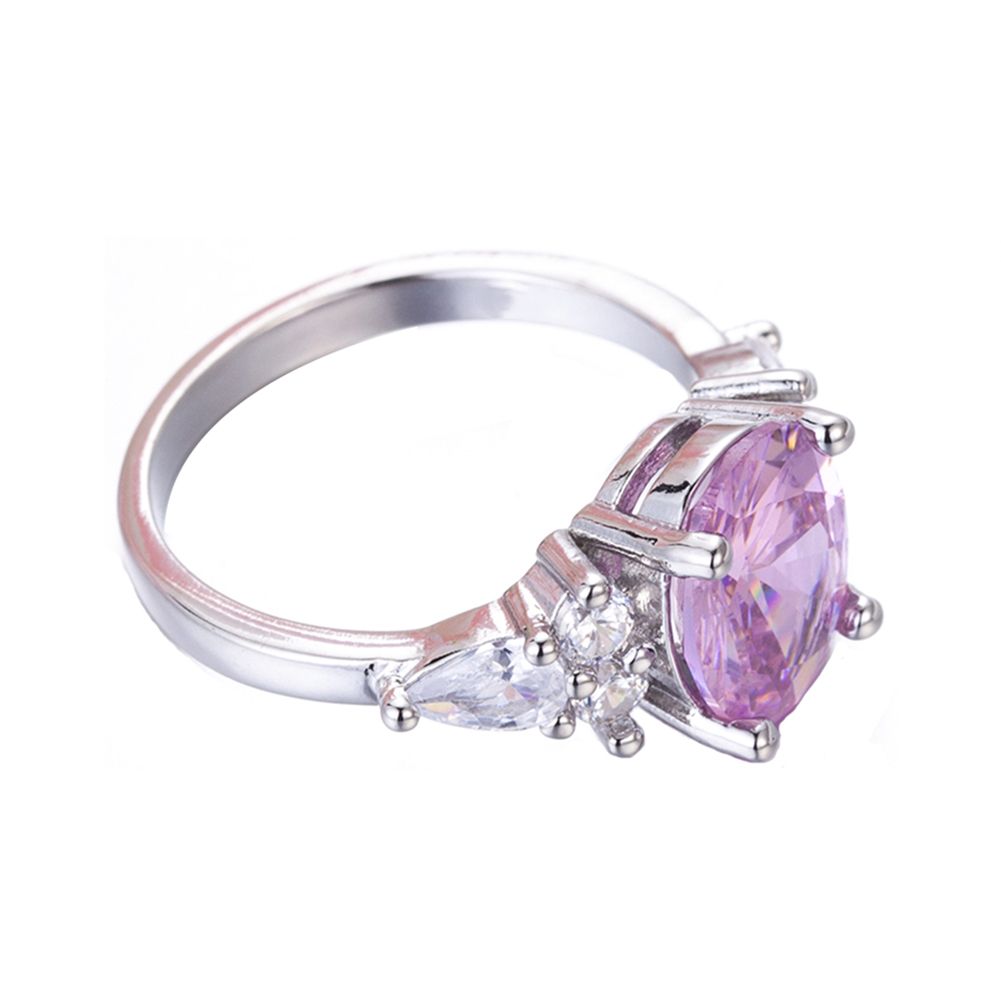 Fashion Women Round Rhinestone Finger Ring Wedding Jewelry Valentine's Day Gift