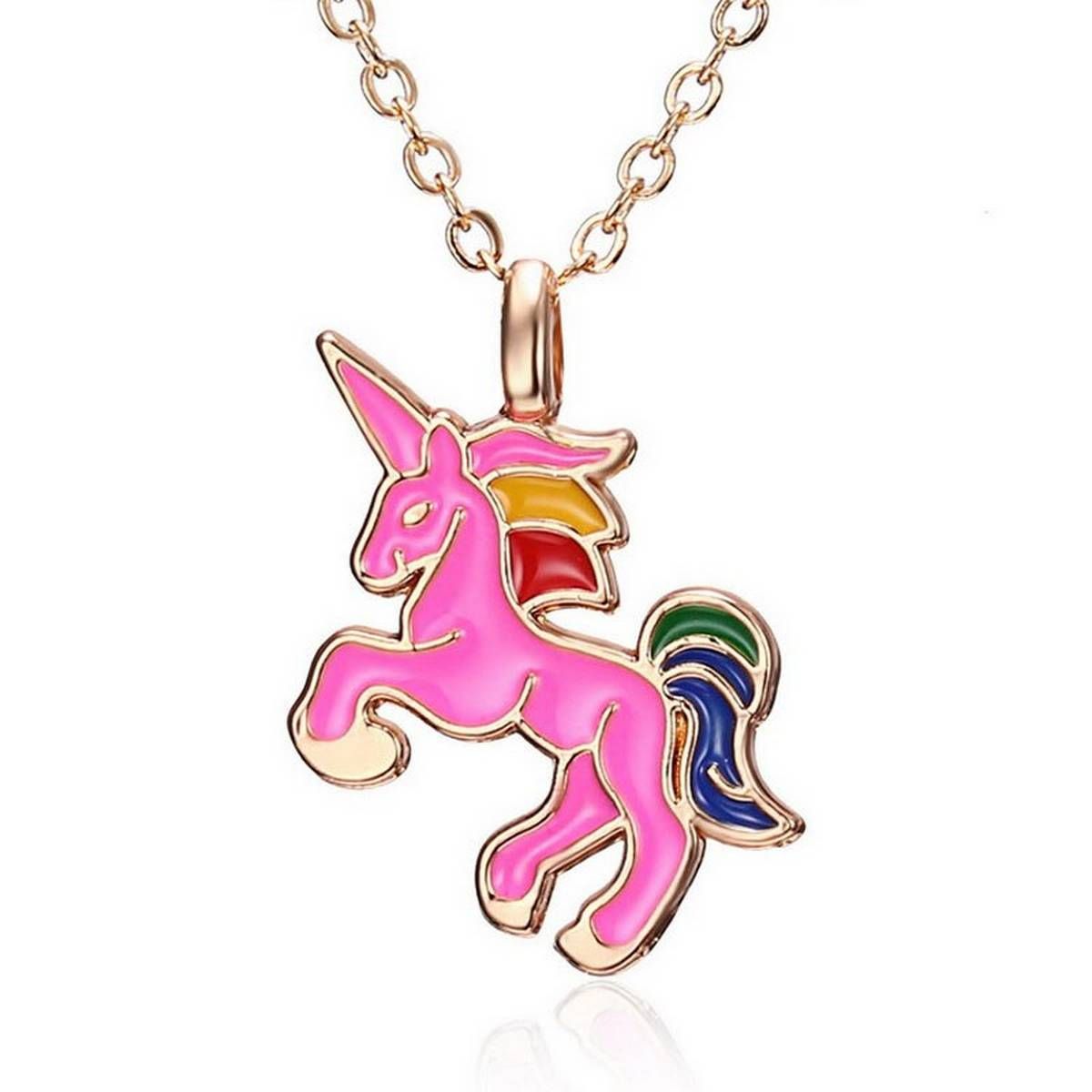 New Necklace For Girls Children Kids Enamel Cartoon Horse jewelry accessories Women Animal Necklace Pendant Party Girl Gifts