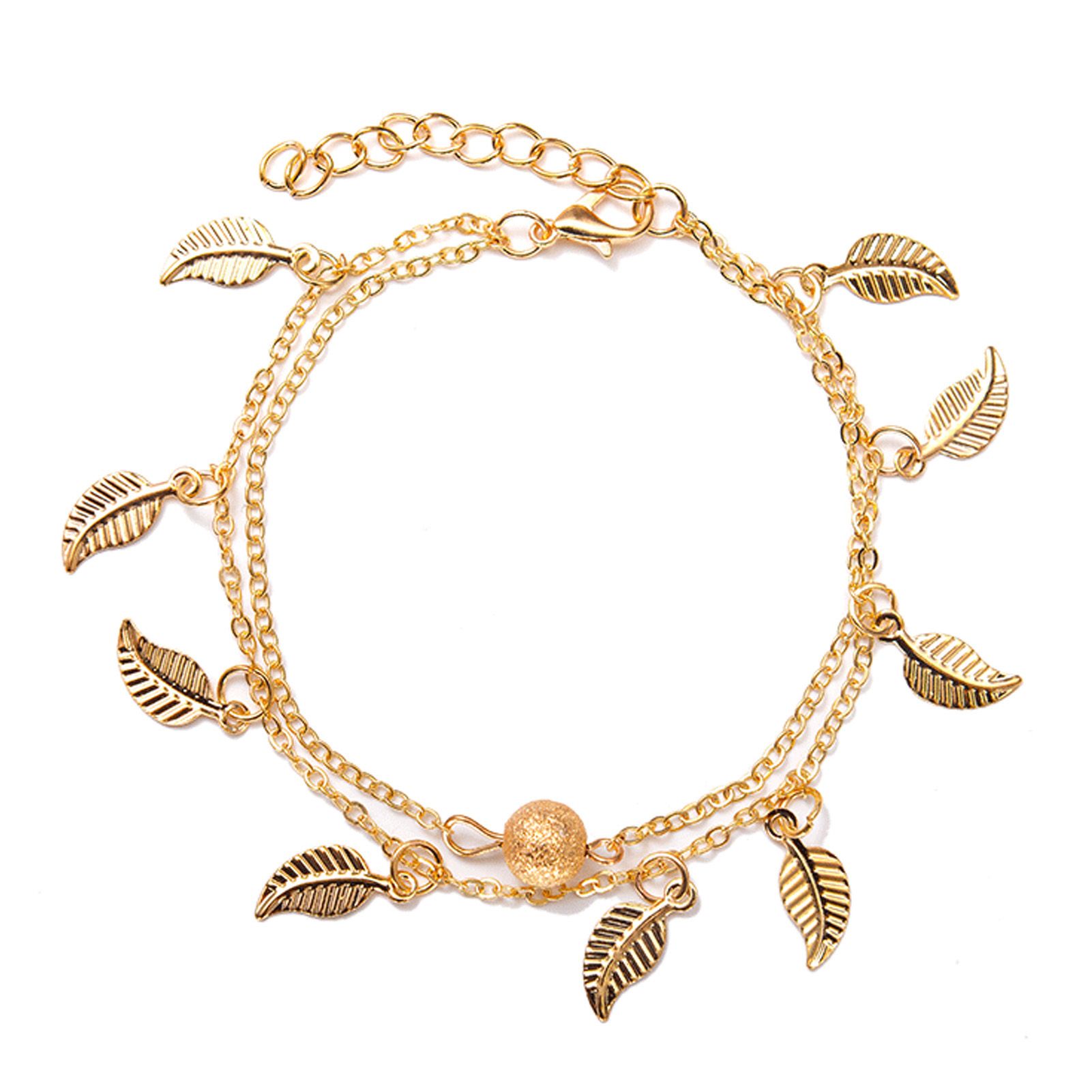 Foot Chain Anti Deform Adjusle Leaves Pendant Ankle Chain