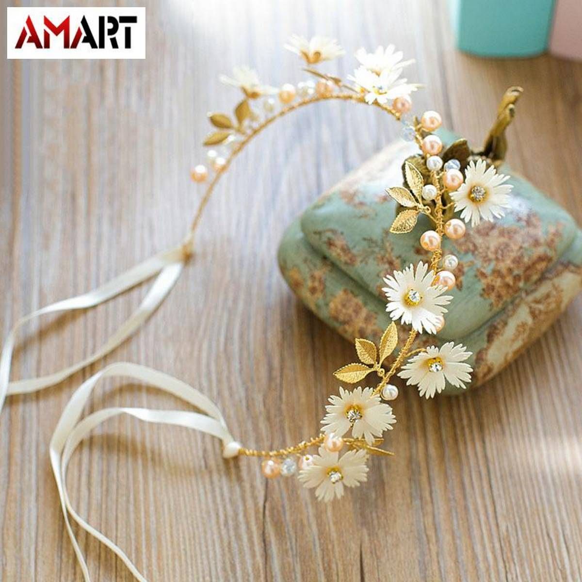 Women With Ribbon Wreath Wedding Party Ladies Girls Garlands Floral Crown Hairband