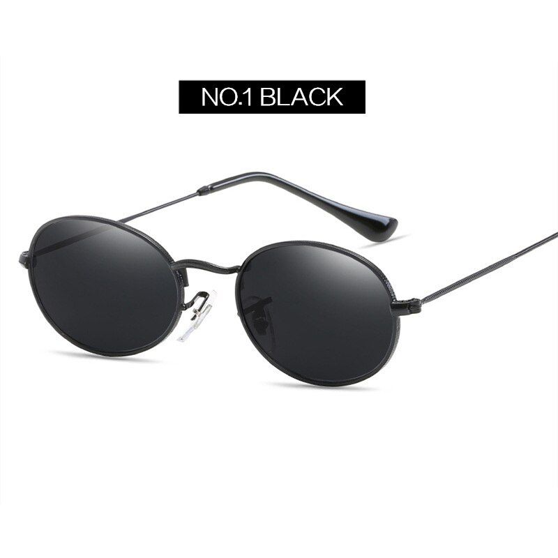 NO BLACK as pictureYOOSKE Retro Small Round Sunglasses Women Fashion Brand Designer Vintage Eyeglasses Female Metal Frame UV400 Sun Glasses Shades