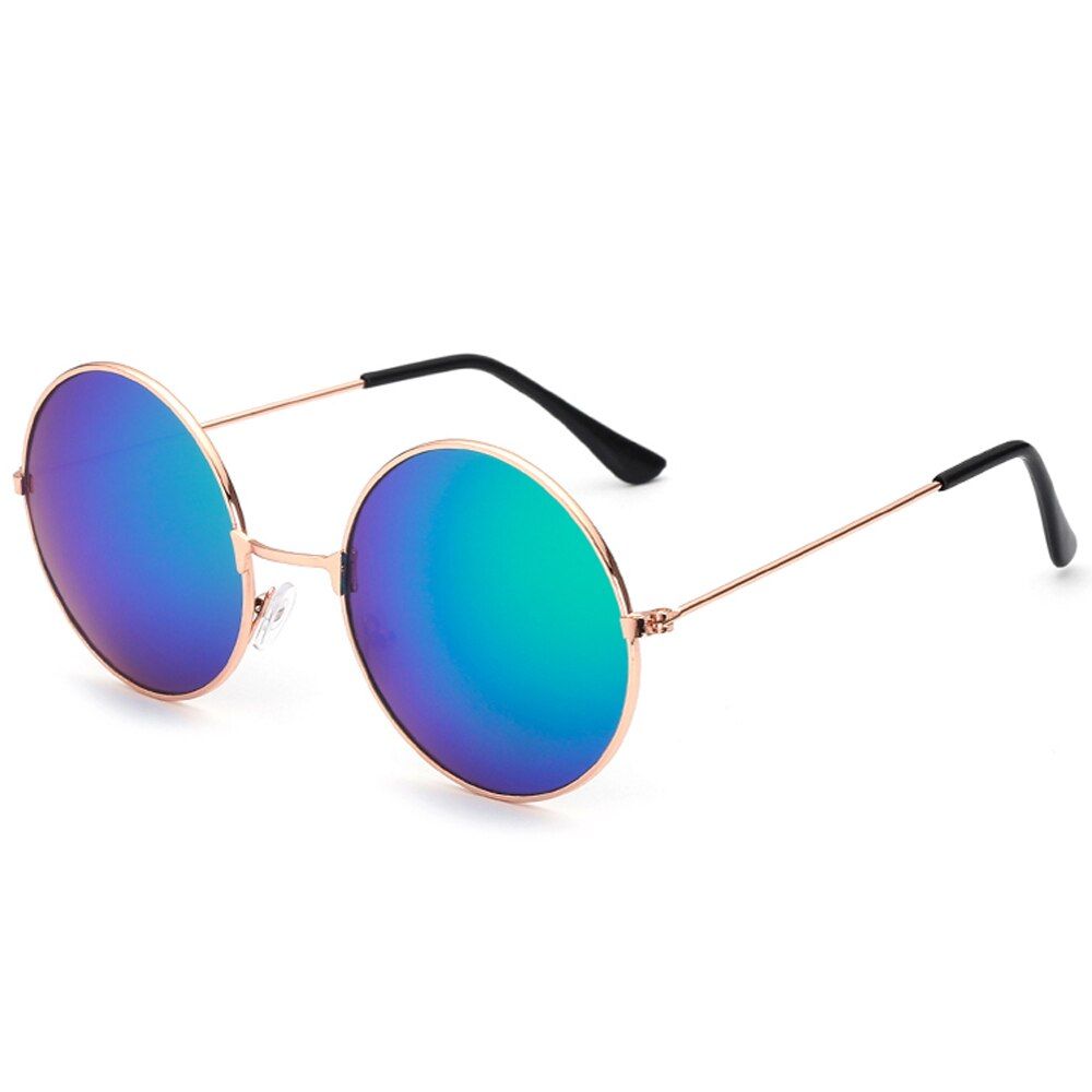 4066 x18 GoldFOENIXSONG Ladies Fashion Round Mirror Sunglasses Women Men Vintage UV400 Protection Sun Glasses Retro Eyeglasses De Sol