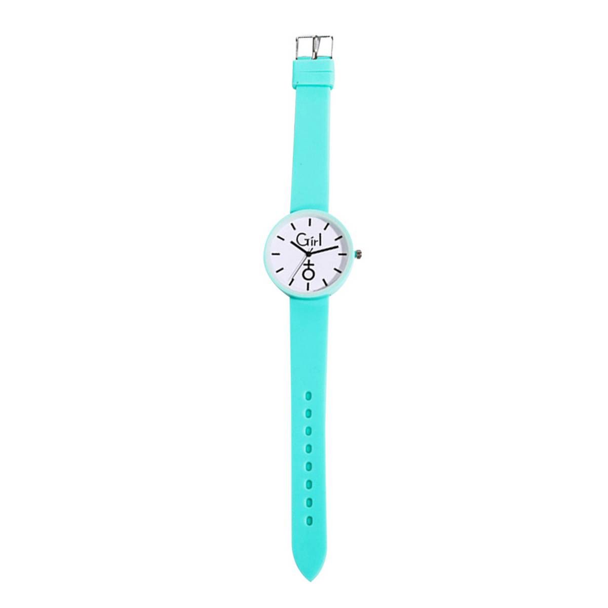 Fashion Boy Girl Round Dial Silicone Band No Number Analog Quartz Jelly Watch