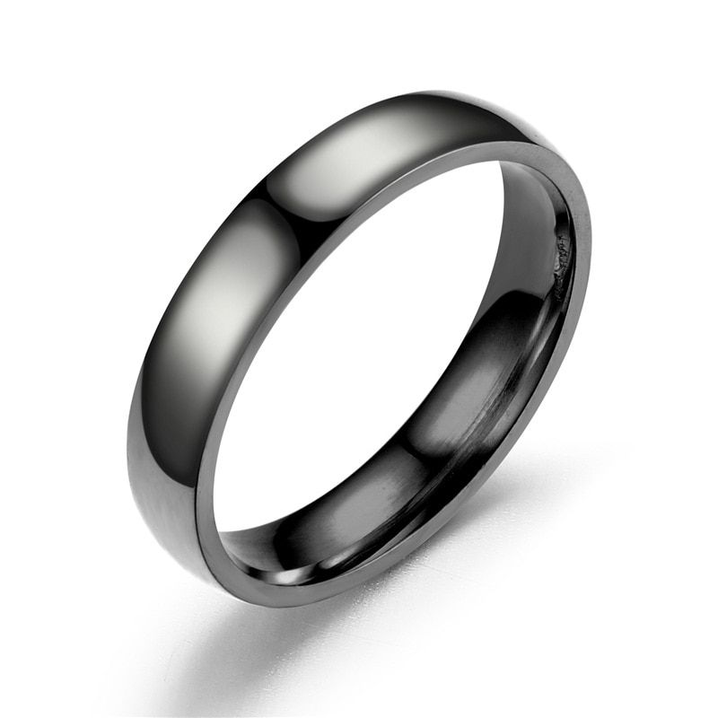 Ailodo Men Women 4MM Stainless Steel Rings Minimalist Party Wedding Rings Friendship Couple Jewelry Birthday Gift Drop Shipping