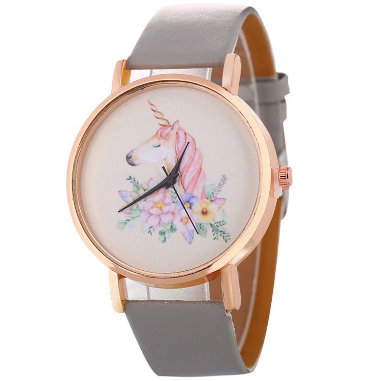Fashion Cute Unicorn Animal Watch Women Girl Leather Strap Analog Quartz Watch For Women 12 color relojes de mujer Montres Femme