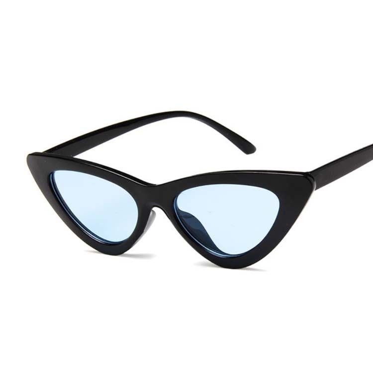 Black BlueVintage Cateye Sunglasses Women Retro Small Cat Eye Sun Glasses Brand Designer Colorful Eyewear For Female Oculos De Sol