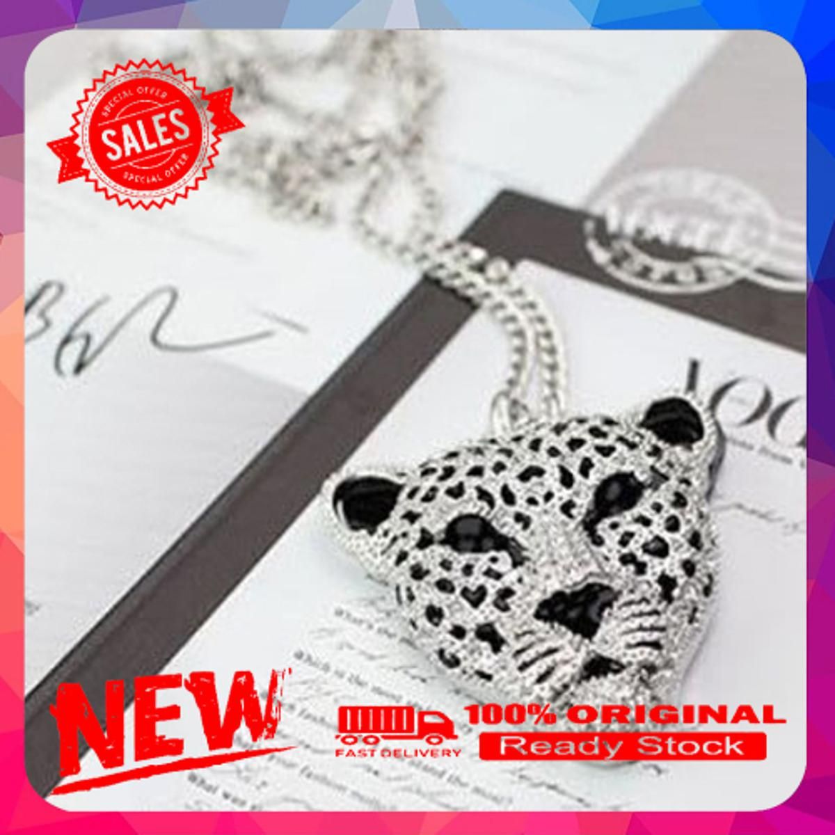 Fashion Retro Vintage Cool Hollow Leopard Head Pendant Necklace Jewelry Unisex