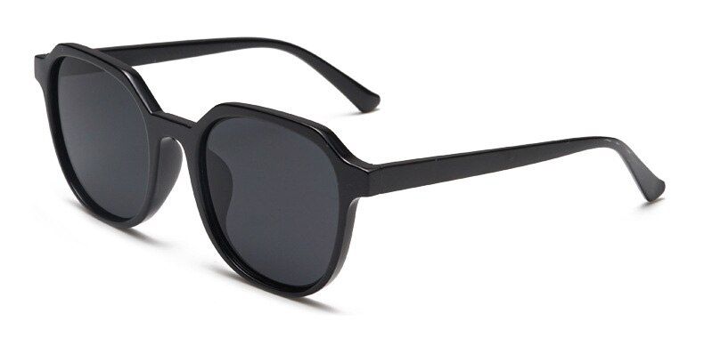 Black BlackSHAUNA Ins Popular Candy Color Round Sunglasses Women Brand Designer Retro Orange Shades Men