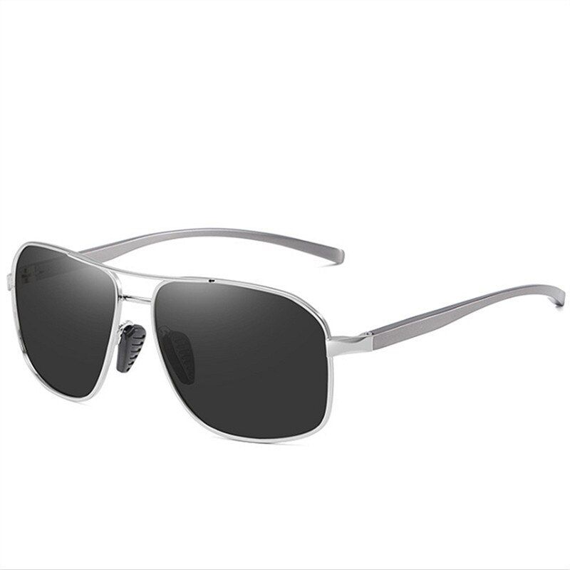 SilverYOOSKE Vintage Men Sunglasses Polarized Brand Metal Square Aluminum Sun Glasses Coating Lens Driving Eyewear For Men