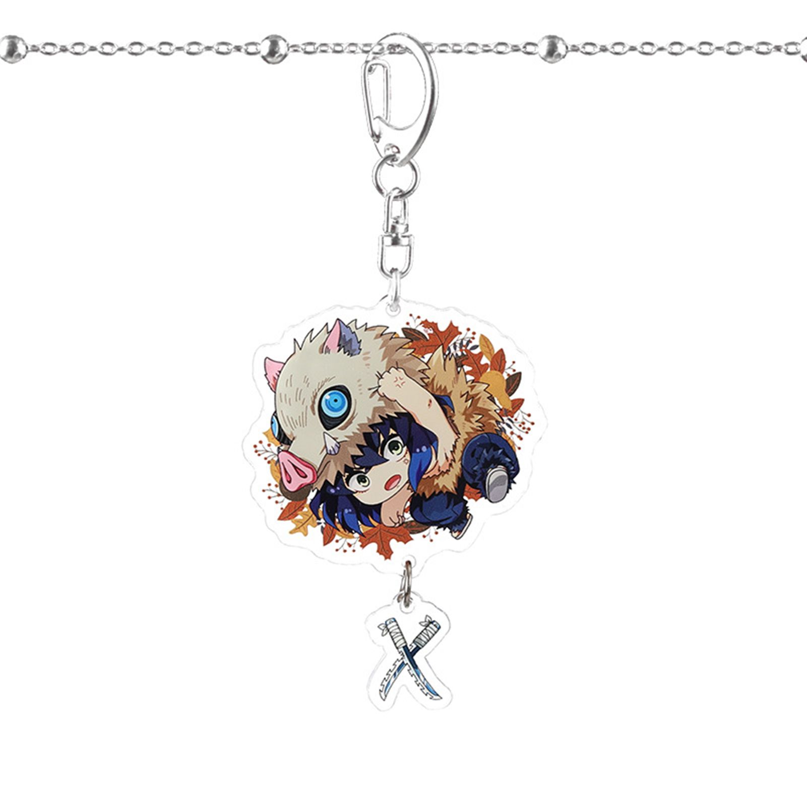 Keyring Japanese Anime Design Decorative Acrylic Demon Slayer Key Chain for Key