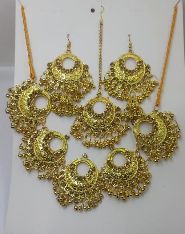 Jewellery set for woman Party Bridal Choker Necklace Earrings & Tikli Jewellery Set