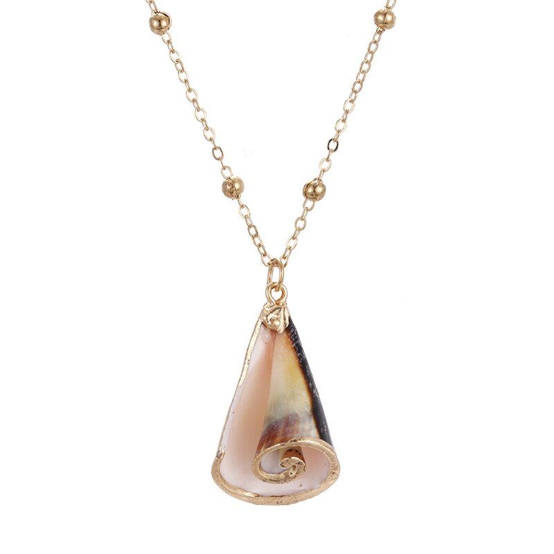 Shell Pendant Necklace Natural Shell Gold Cowrie Women Best Friend Shellfish Seashell Necklace Bohemian Jewelry for Femme