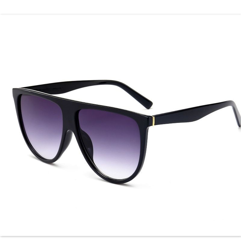 2021 New Fashion Sunglasses Women Vintage Retro Flat Top Oversized Sun Glasses Square Pilot Luxury Designer Large Black Shades
