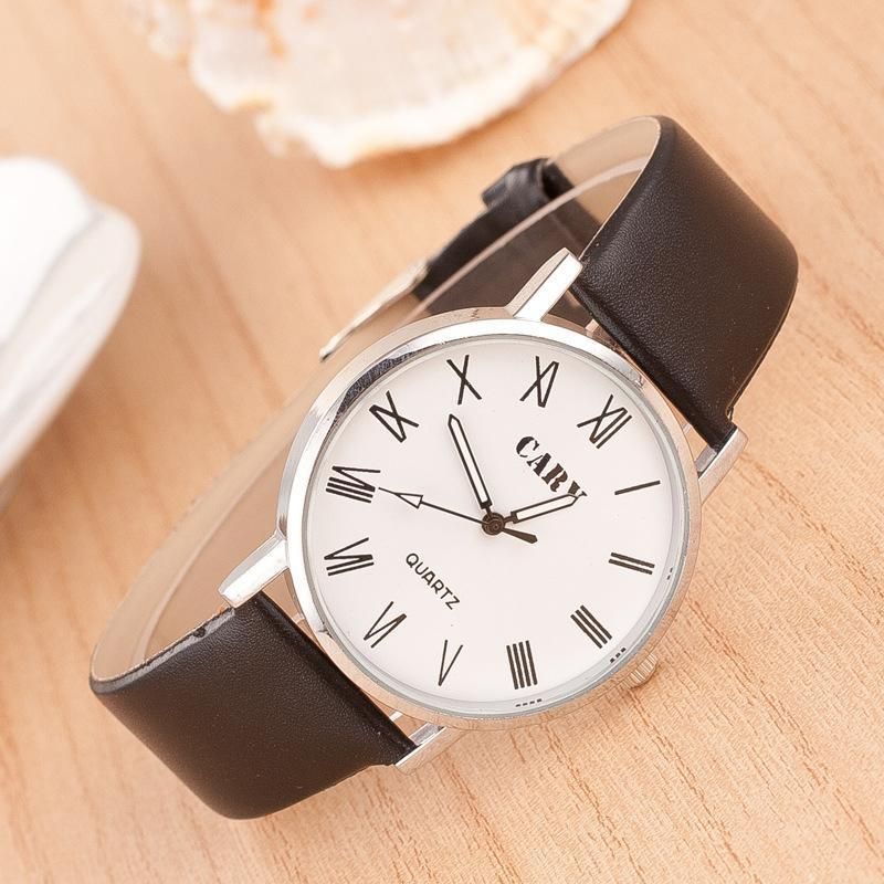 Fashion Women Quartz Watch Lady Gift PU Leather Watch Analog Unisex Couple Watches