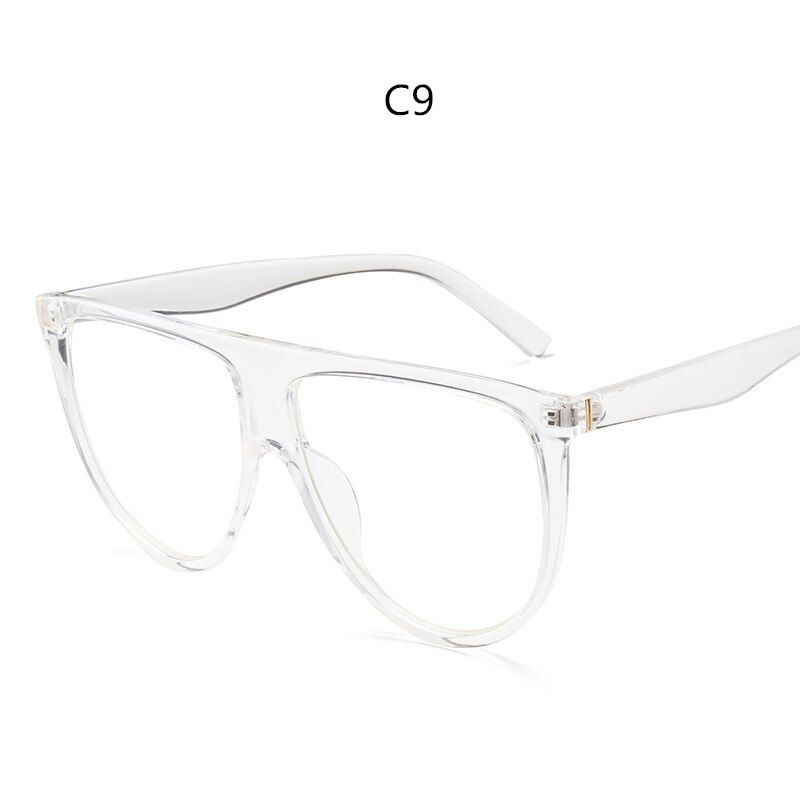 C9Thin Flat Top Sunglasses Women Luxury Brand Designer Retro Vintage Sun Glasses Female Kim Kardashian Sunglasses Clear Glass