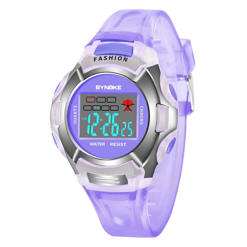 Children Watches LED Digital Double Action Wrist Sports Kids Watch Boys Girls 3Bar Waterproof Bracelet Alarm Luminous F424