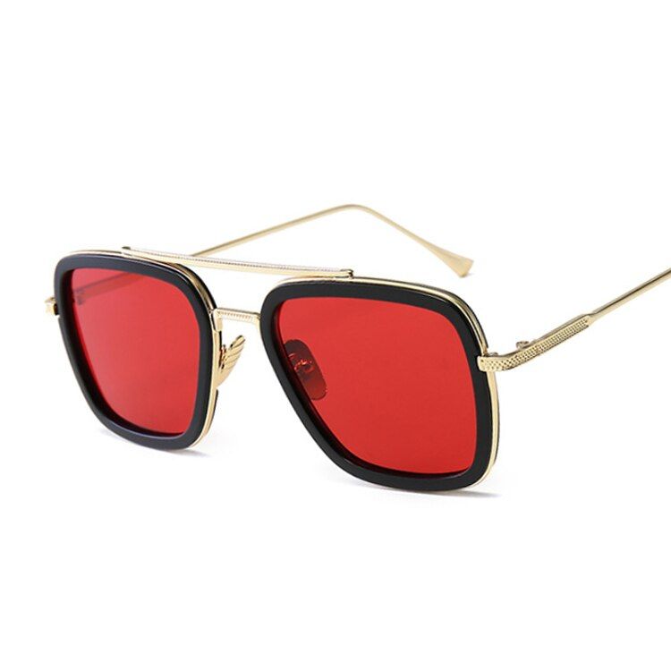 Steampunk Black Sunglasses Women/man Mirrored Designer Brand Women Glasses Vintage Blue Lens Sun Glasses Female UV400