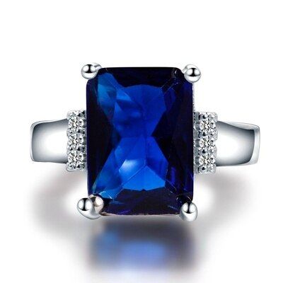 New 10x14MM Mystic Fire Rainbow Topaz Engagement Wedding Ring Solid 925 Sterling Rectangle Unique Top Brand Jewelry Accessories