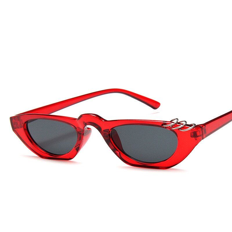 C6ClearRedCOOYOUNG Fashion Cat Eye Sunglasses Women Brand Designer Vintage Leopard Ladies Sun Glasses Female Shades UV400