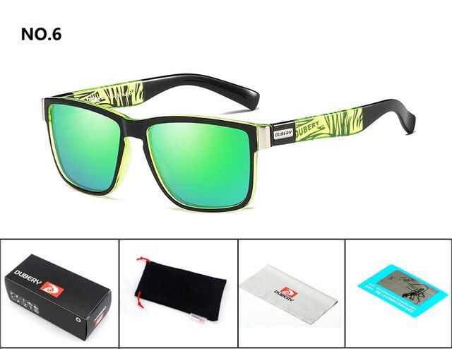 DUBERY Brand Design Polarized Sunglasses Men Driver Shades Male Vintage Sun Glasses For Men Spuare Mirror Summer  Oculos 518