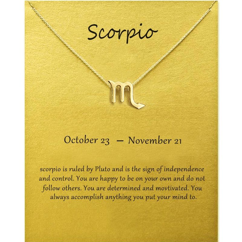Fashion Twelve Constellation Pendant Necklace Clavicle Chain Necklaces for Women Jewelry Birthday Present Choker Jewelry