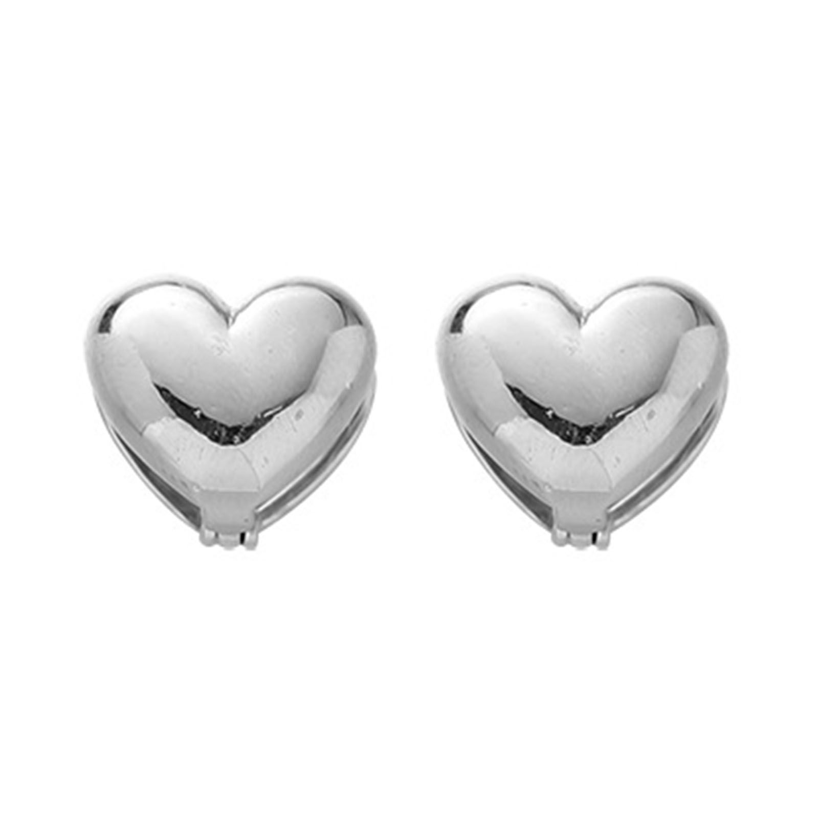 Carat Stud Earrings Exquisite Heart Pendant Openable Dating Earrings