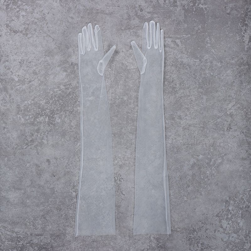 70cm Sheer Tulle Gloves Ultra Thin Gloves Elbow Long Gloves Photo Shooting