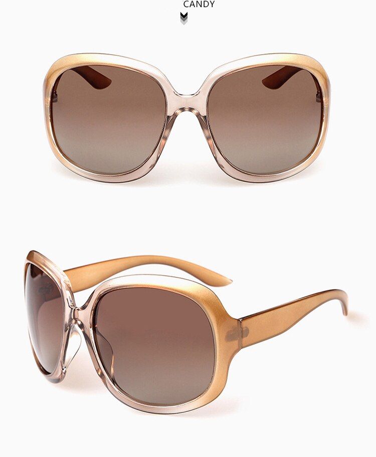 CANDYDRESSUUP Vintage Polarized Sunglasses Women Luxury Brand Designer Polaroid Sun Glasses Female Big Frame Sunglass Oculos De Sol