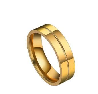 Couple Lovers Wedding Paired Rings Stainless Steel Crystal  Zircon Gold Color Ring Set Wedding Ring For Women Men Jewelry Gift